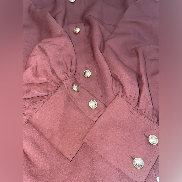 Express Brown Button Down Dress Shirt - Picture 4 of 6